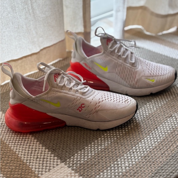 Nike Air Max 270 White and Red with Neon Accents - Picture 4 of 10